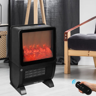 Spector Electric Heater Fireplace Portable 3D Flame Remote Overheat Home 2000W Payday Deals