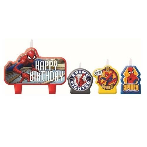 Spiderman Party Supplies Webbed Wonder Candle Set 4 Piece Payday Deals