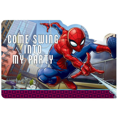 Spiderman Webbed Wonder Postcard Invitations 8 Pack