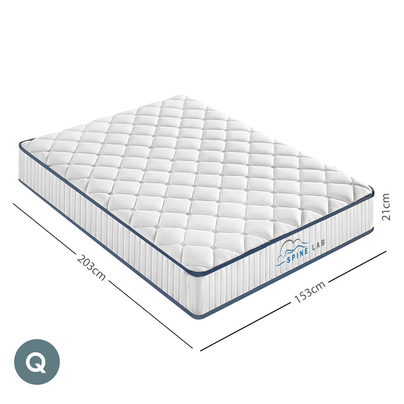 Spine-Lab Mattress 5 Zone 21cm Medium Firm Foam Bonnell Spring - Queen - White Payday Deals