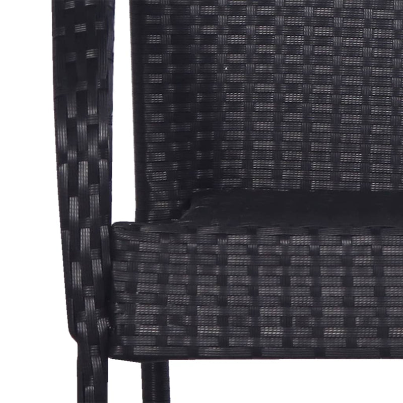 Stackable Outdoor Chairs 4 pcs Poly Rattan Black Payday Deals