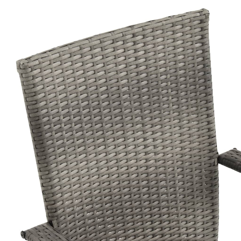 Stackable Outdoor Chairs 6 pcs Grey Poly Rattan Payday Deals