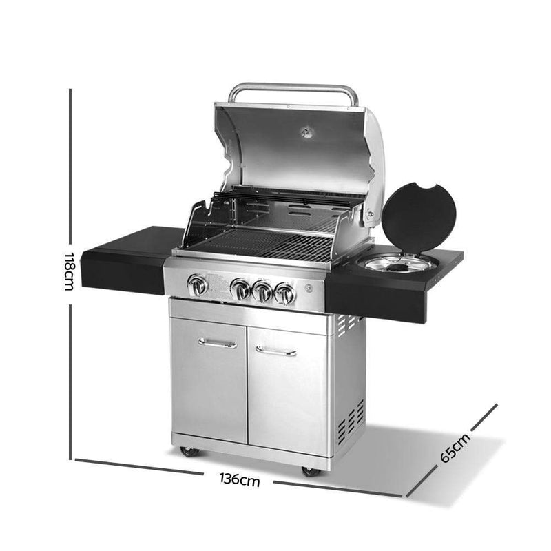 Grizze Outdoor Kitchen Gas BBQ Grill Propane Stainless Steel Stove 4 Burners Payday Deals