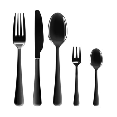 Stainless Steel Cutlery Set Travel Knife Fork Spoon Black Child Tableware 30pcsc Payday Deals