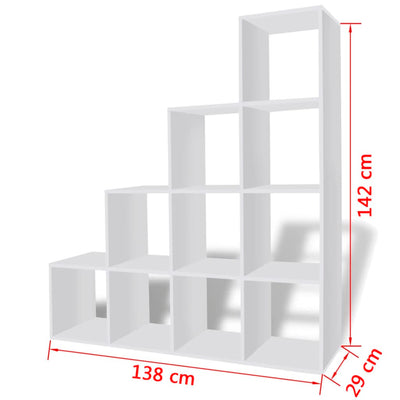 Staircase Bookcase/Display Shelf 142 cm White Payday Deals
