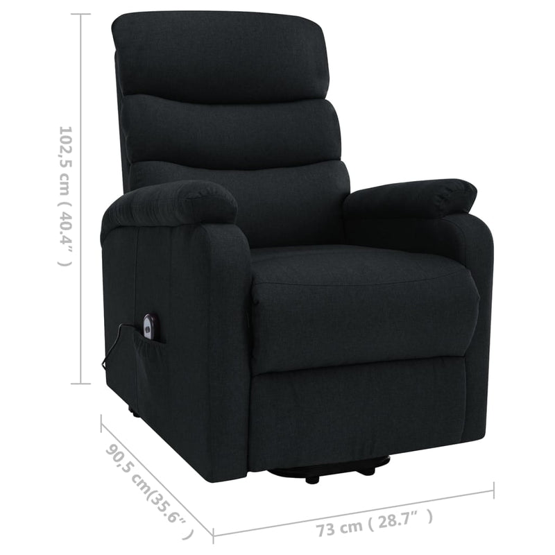 Stand-up Massage Recliner Black Fabric Payday Deals