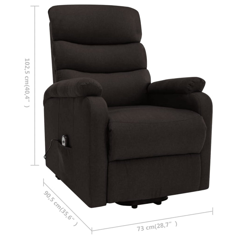 Stand-up Massage Recliner Dark Brown Fabric Payday Deals