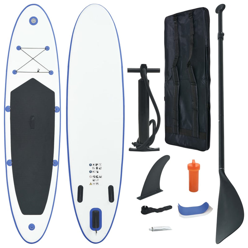 Stand Up Paddle Board Set SUP Surfboard Inflatable Blue and White Payday Deals