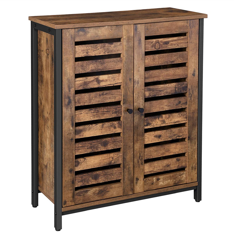 Standing Cabinet, Sideboard with Louvred Doors, Industrial Design, Rustic Brown Payday Deals