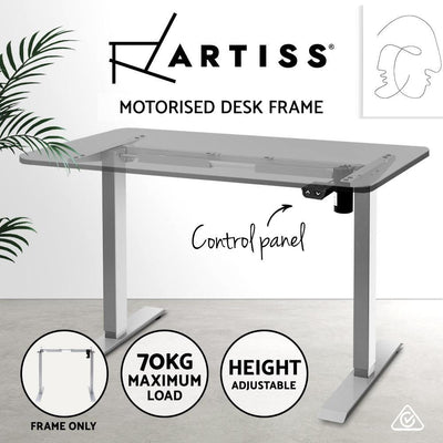 Artiss Standing Desk Sit Stand Riser Height Adjustable Motorised Frame Only Grey Payday Deals