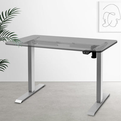 Standing Desk Sit Stand Riser Height Adjustable Motorised Frame Only Grey