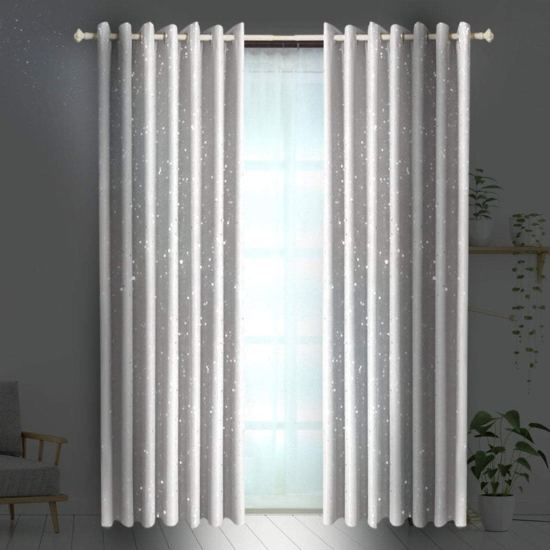 Star Blockout Blackout Curtains 3 Layers Eyelet Pure Fabric Room Darkening Payday Deals
