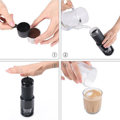 STARESSO Coffee Maker Red Dot Award Winner Portable Espresso Cappuccino Quick Cold Brew Manual Coffee Maker Machines All in One - Black Payday Deals