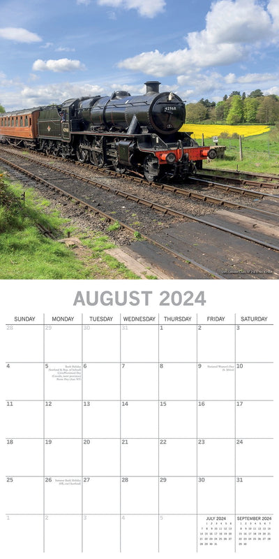 Steam Trains 2024 Square Wall Calendar 16 Months Planner Christmas New Year Gift Payday Deals