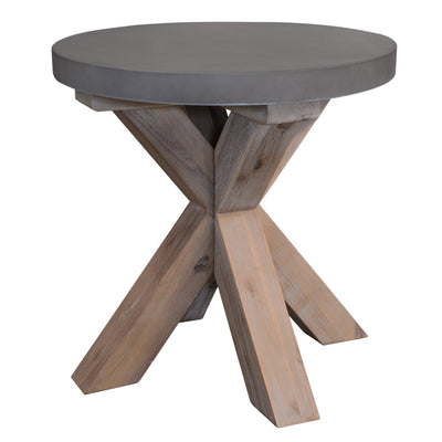 Stony 50cm Round Lamp Table with Concrete Top - Grey Payday Deals