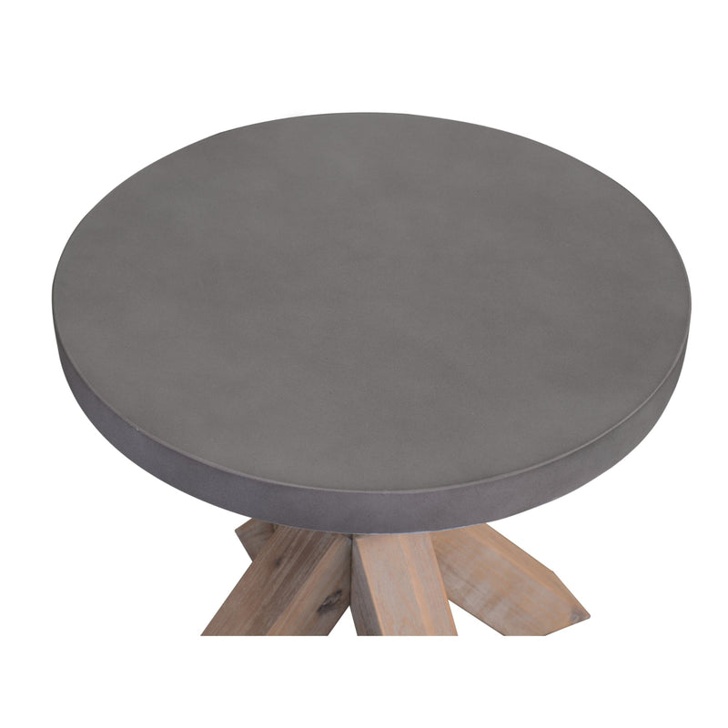 Stony 50cm Round Lamp Table with Concrete Top - Grey Payday Deals