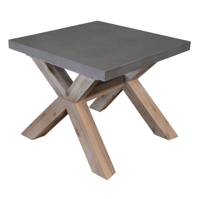 Stony 60cm Square Lamp Table with Concrete Top - Grey Payday Deals