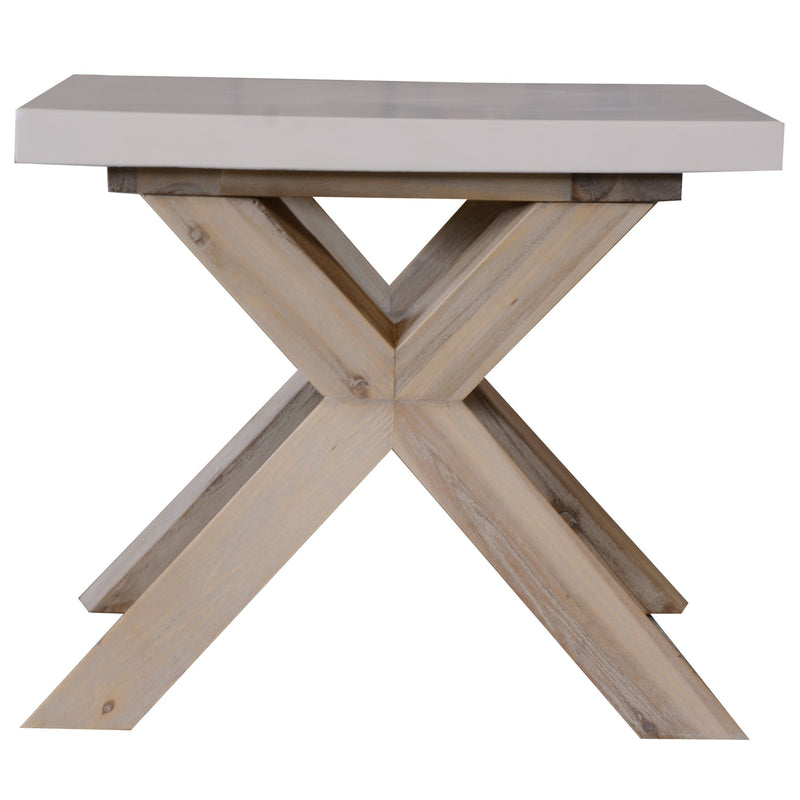 Stony 60cm Square Lamp Table with Concrete Top - White Payday Deals