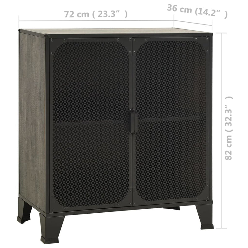 Storage Cabinets 2 pcs Grey 72x36x82 cm Metal and MDF Payday Deals