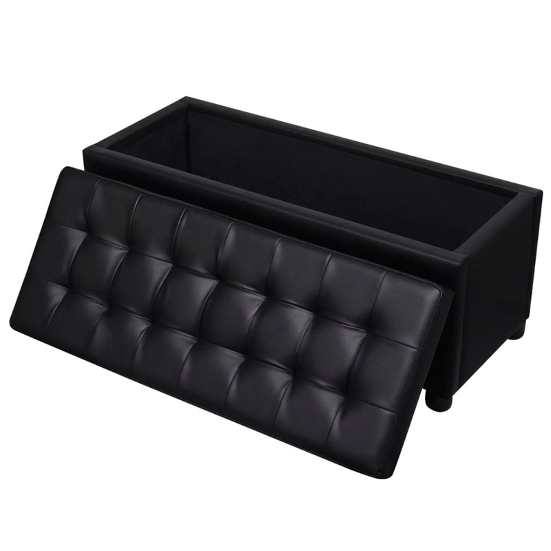 Storage Ottoman Artificial Leather Black Payday Deals