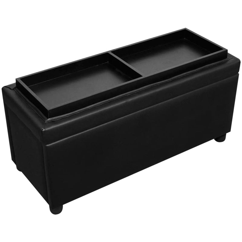 Storage Ottoman Artificial Leather Black Payday Deals