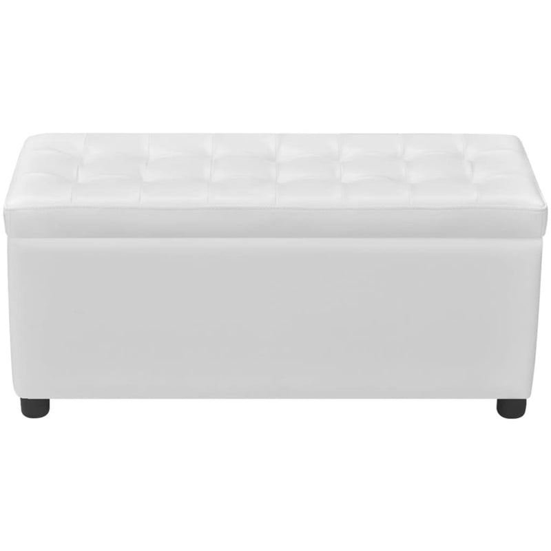 Storage Ottoman Artificial Leather White Payday Deals