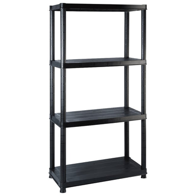 Storage Shelf 4-Tier Black 244x30.5x130 cm Plastic Payday Deals