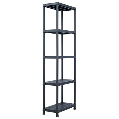 Storage Shelf Racks 2 pcs Black 125 kg 60x30x180 cm Plastic Payday Deals