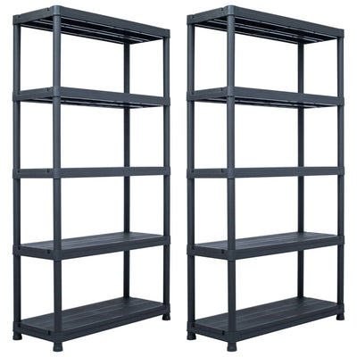 Storage Shelf Racks 2 pcs Black 250 kg 80x40x180 cm Plastic Payday Deals