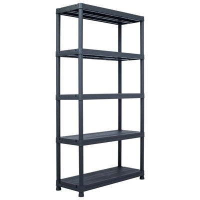 Storage Shelf Racks 2 pcs Black 250 kg 80x40x180 cm Plastic Payday Deals