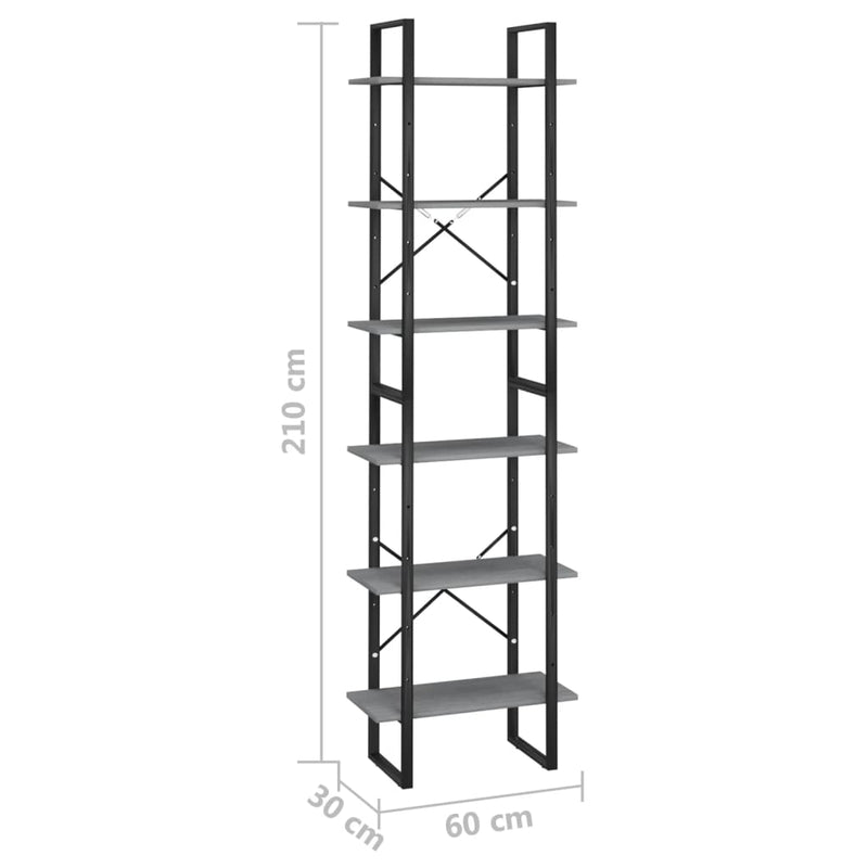 Storage Shelves 2 pcs Grey 60x30x210 cm Solid Pine Wood Payday Deals