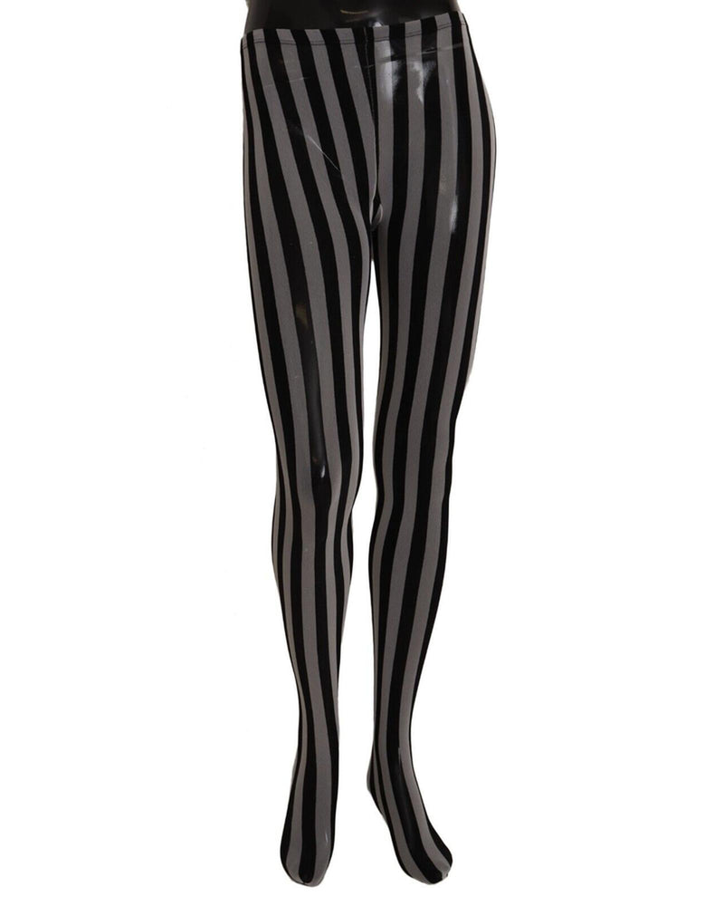 Striped Nylon Micro Mesh Tights with Logo Details M Women Payday Deals