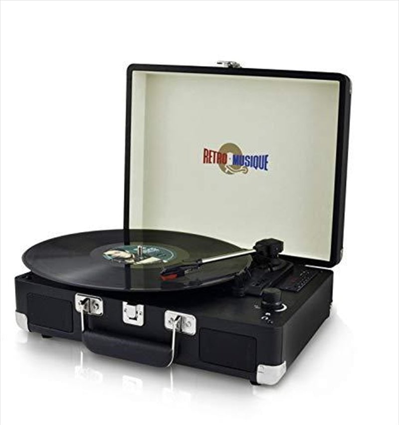 Suitcase Style Turntable Black - Retro Musique Payday Deals