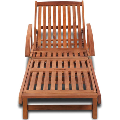 Sun Lounger Solid Acacia Wood Payday Deals