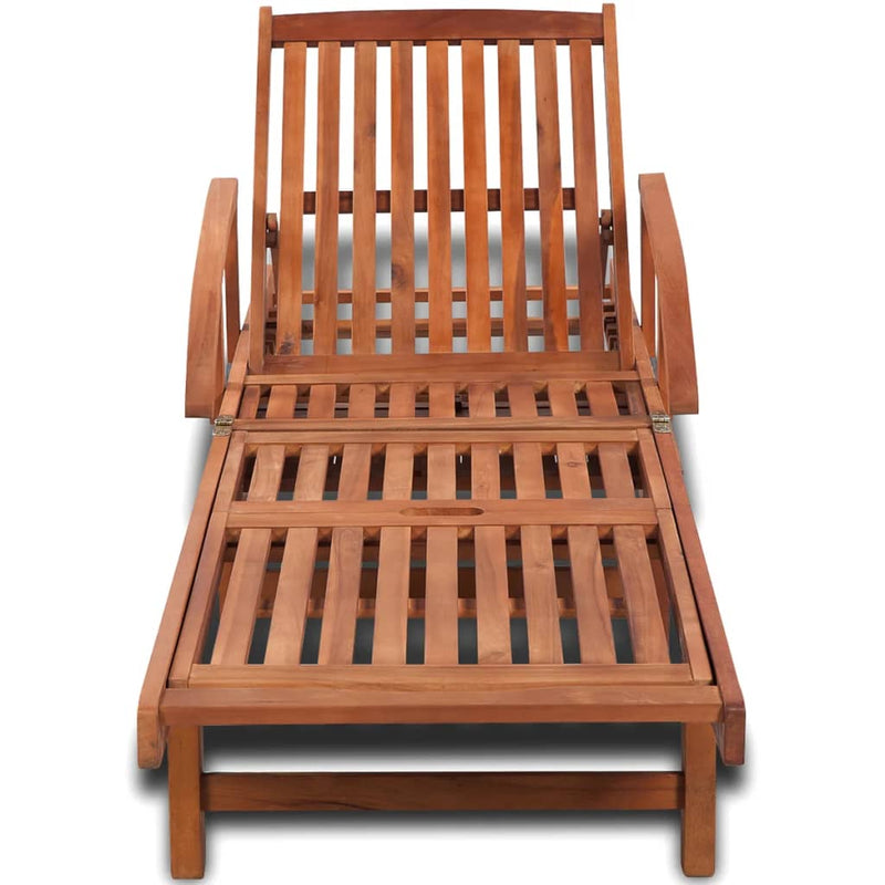Sun Lounger Solid Acacia Wood Payday Deals