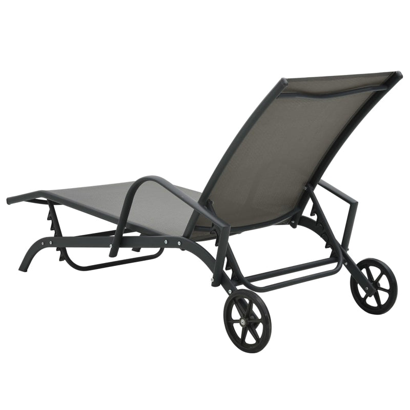 Sun Lounger Steel and Textilene Payday Deals