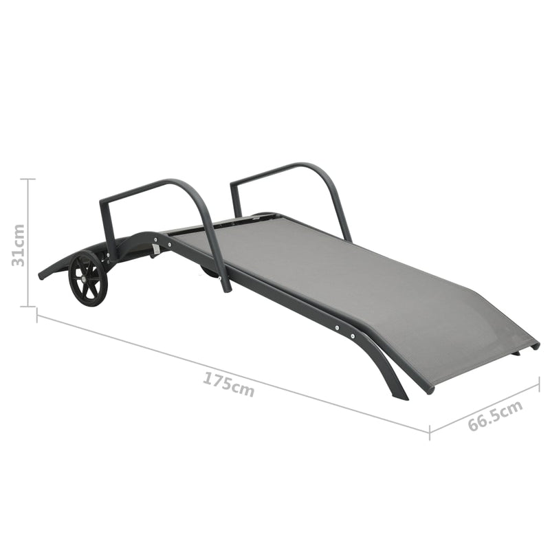 Sun Lounger Steel and Textilene Payday Deals