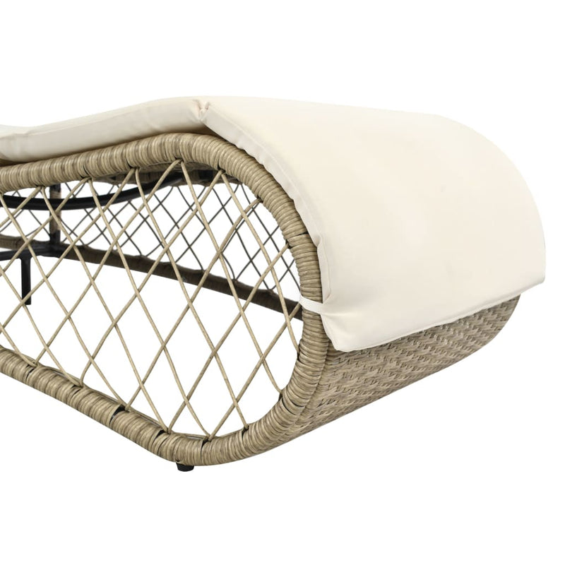 Sun Lounger with Cushion Poly Rattan Grey Payday Deals