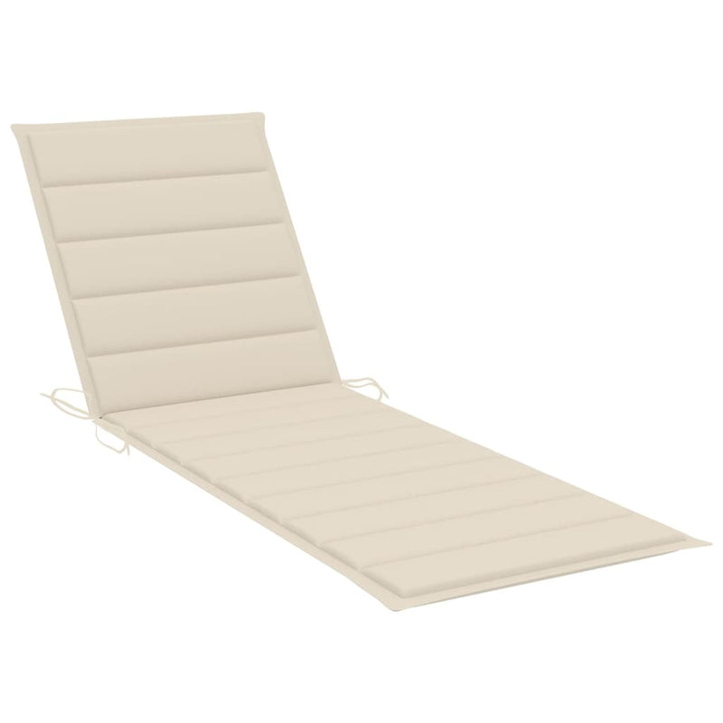 Sun Lounger with Cushion Solid Acacia Wood and Stainless Steel Payday Deals