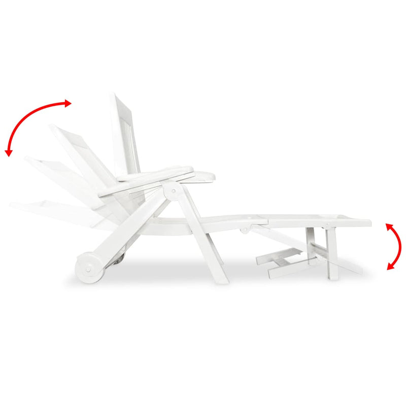 Sun Lounger with Footrest Plastic White Payday Deals
