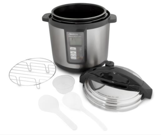 Sunbeam Aviva 6L Electronic Pressure Slow Multi Cooker - Silver Stainless Payday Deals