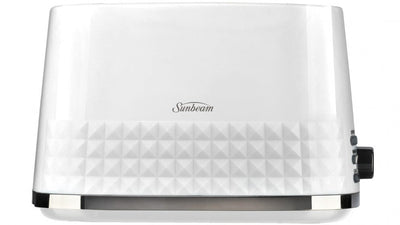 Sunbeam Diamond Collection Toaster 2 Slice Reheat Bread Crumb Tray Slot - White Payday Deals