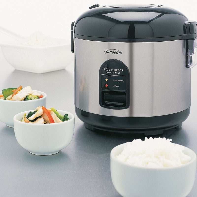 Sunbeam Perfect 7 Cup Deluxe Jar Electric Non Stick Rice Cook Steamer Cooker Payday Deals