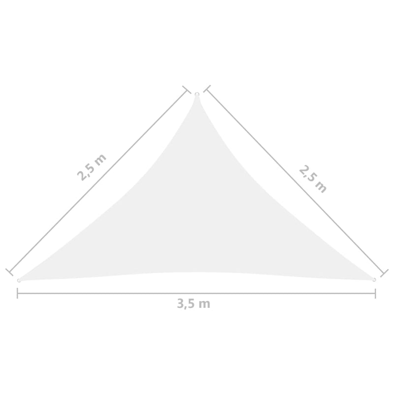 Sunshade Sail Oxford Fabric Triangular 2.5x2.5x3.5 m White Payday Deals