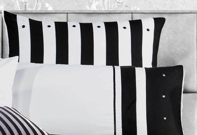 Super King Size Black White Striped Quilt Cover Set(3PCS) Payday Deals