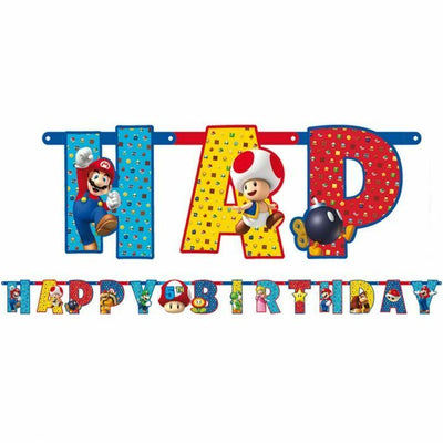 Super Mario Brothers Jumbo Add-An-Age Birthday Banner