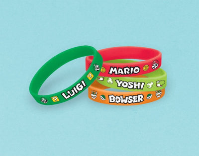 Super Mario Brothers Rubber Bracelets 6 Pack