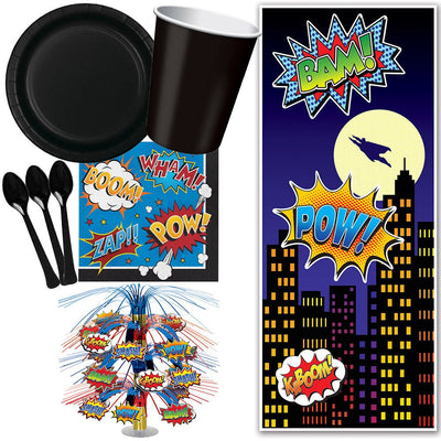 Superhero 16 Guest Tableware Party Pack Payday Deals