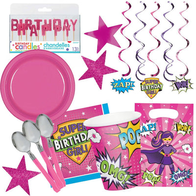 Superhero Girl 8 Guest Deluxe Tableware Party Pack Payday Deals