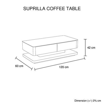 Suprilla Coffee Table Black Colour Payday Deals